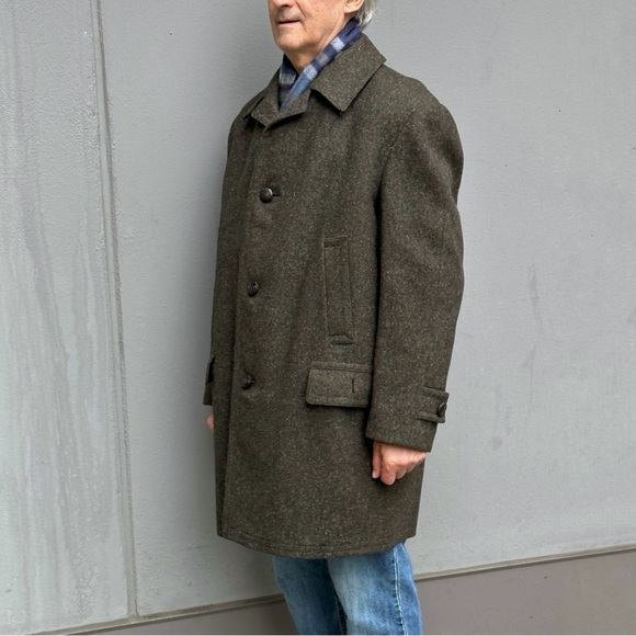 100% AUSTRIAN WOOL BROWN MEN’S COAT - Picture 3 of 6